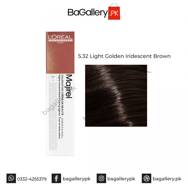 Loreal Professionel Majirel Hair Color 5.32 Light Golden Iridescent Brown 50ml